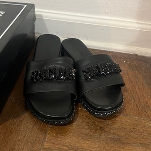black Dressy Slides